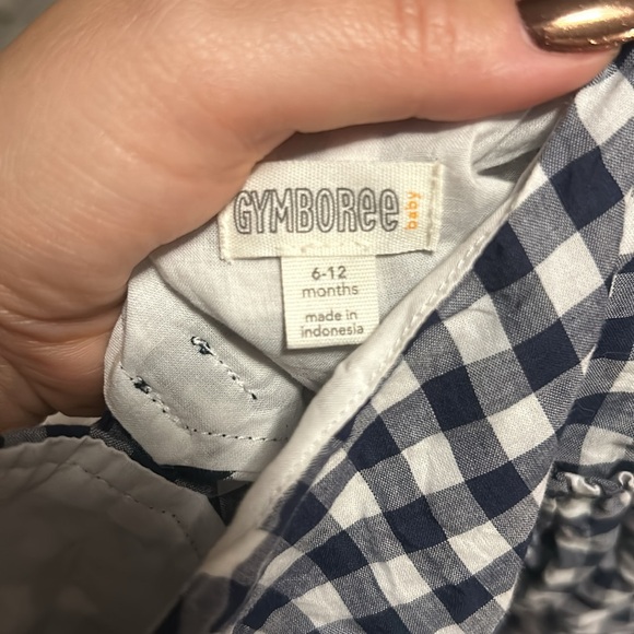 Gymboree Navy & White Gingham Dress & Bloomers - 6-12 months - Picture 5 of 6